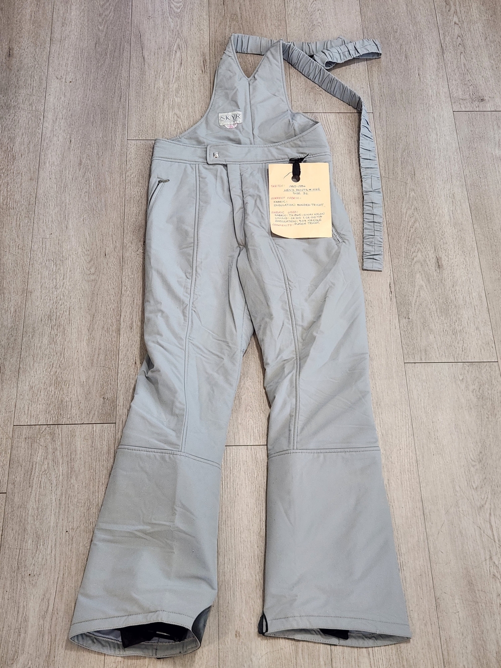 Vintage 80s SKYR Ski Bib Pants Mens 32 Light Gray Deadstock NWT 1985 4-way Strch